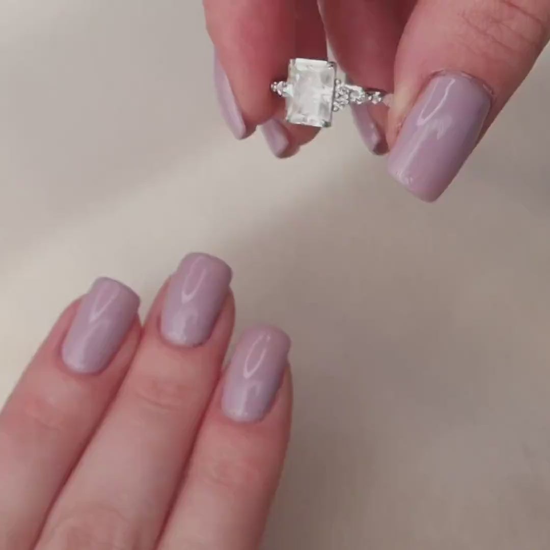 3.50 CT Radiant Cluster Style Moissanite Engagement Ring